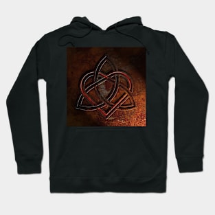 Celtic Knotwork Valentine Heart Rust Texture No 1 Hoodie